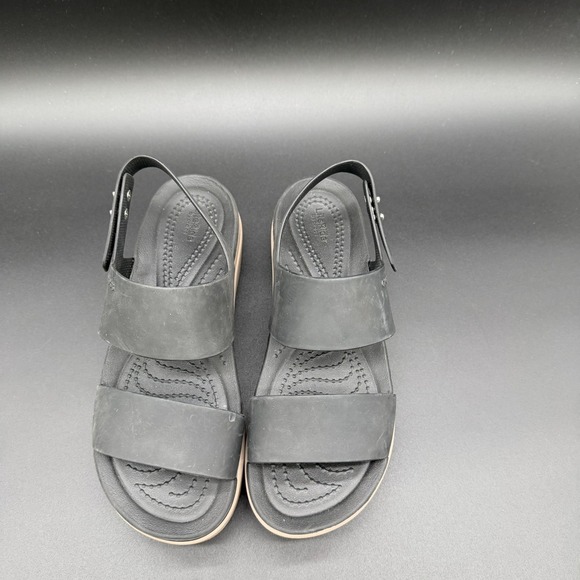 Crocs Brooklyn Low Wedge Platform Sandals Women's Size 6 Black Mushroom - Picture 6 of 7